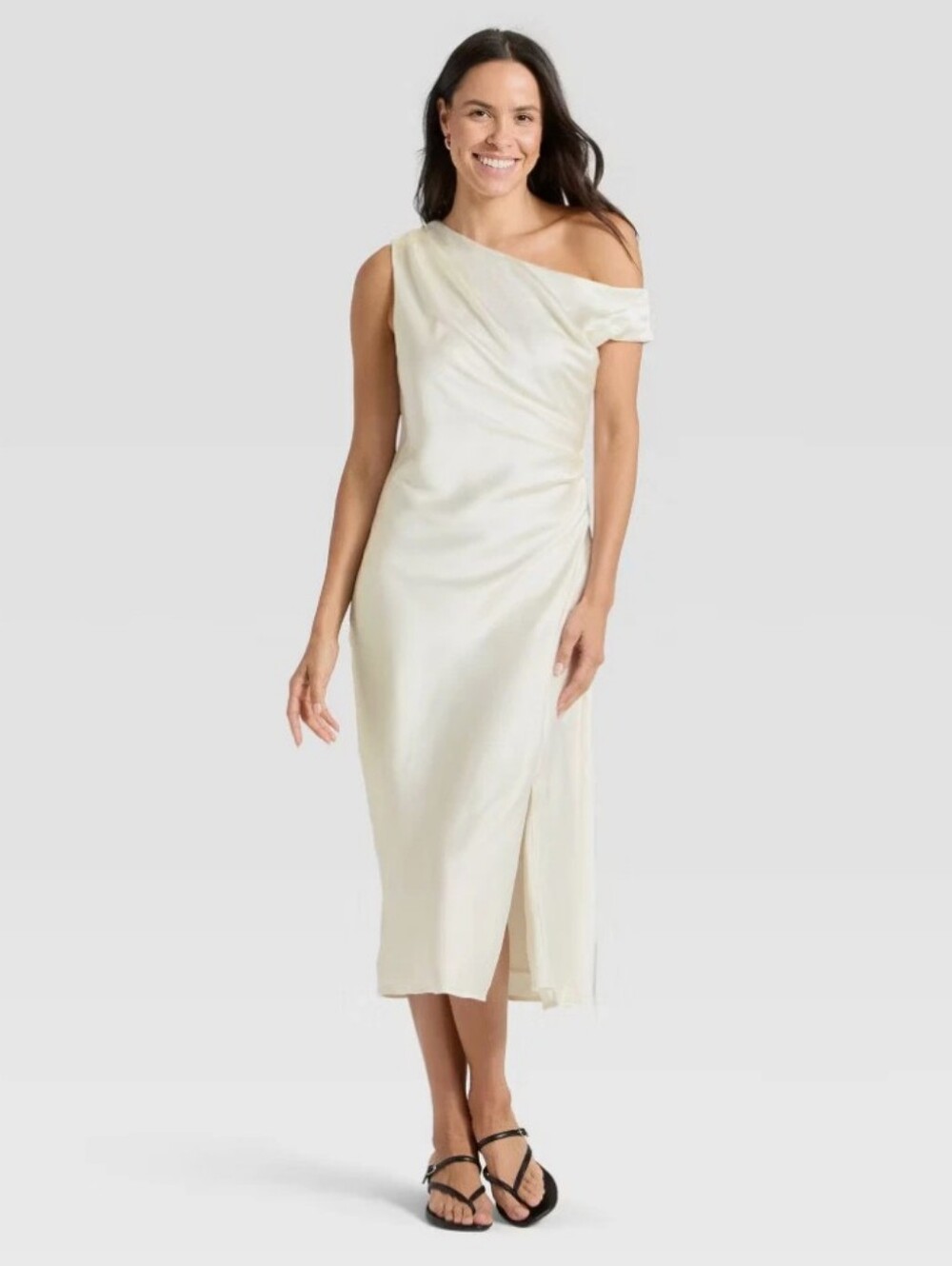 Reposh Item- A New Day Cream One-Shoulder Maxi Dress